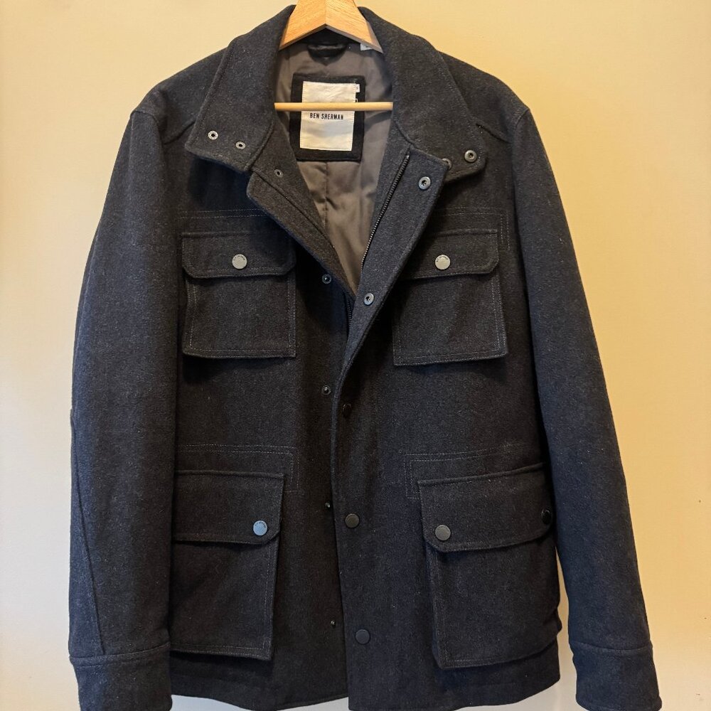Ben Sherman Wool Blend Melton Field Jacket Size S